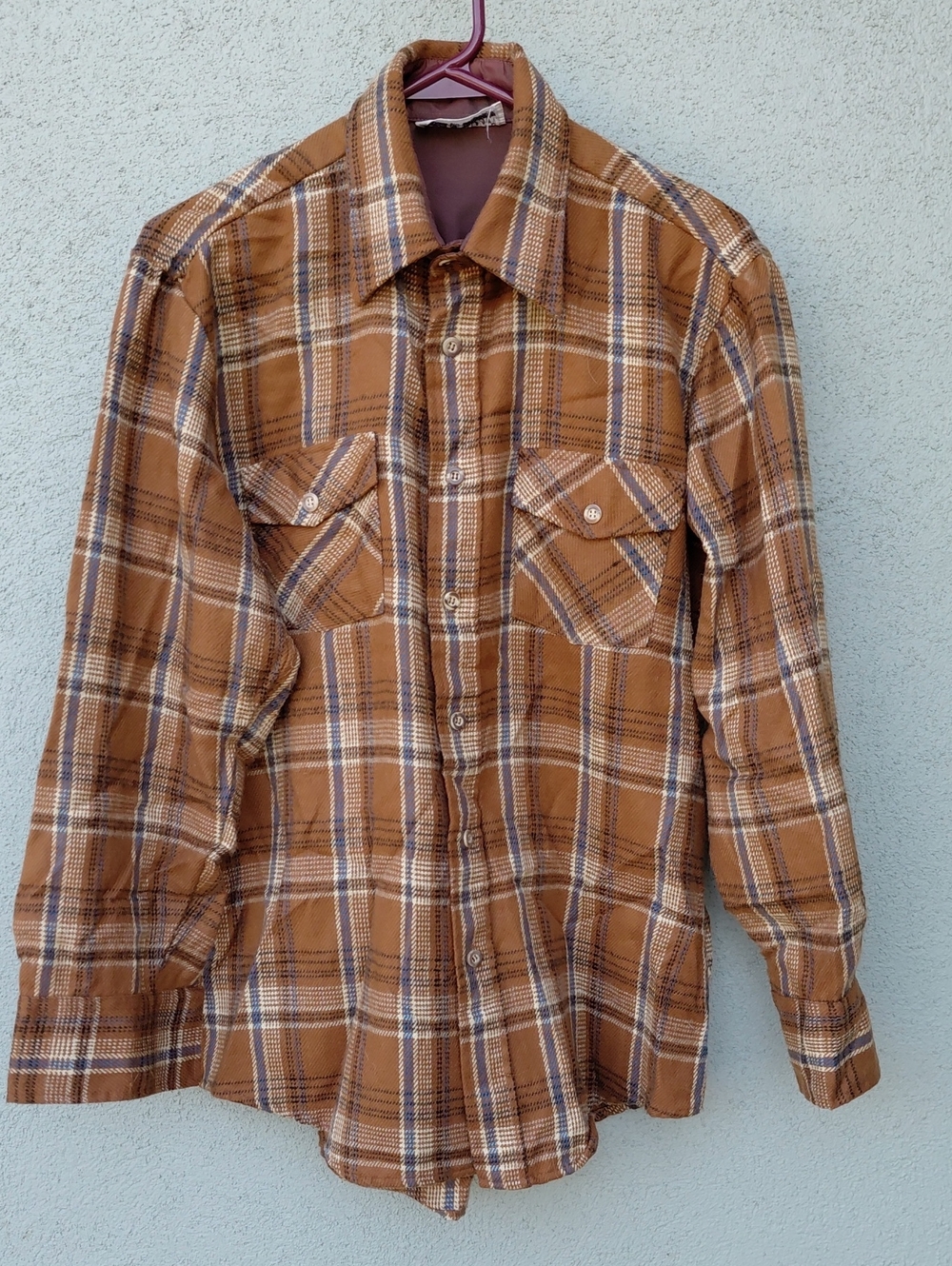 Vintage Ferranti Plaid Flannel Button-up Shirt Men's Large